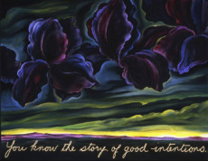 “THE ELIZABETH SERIES #9”, Watercolor & 23K Gold Leaf on Paper, 31”x40”, 1988